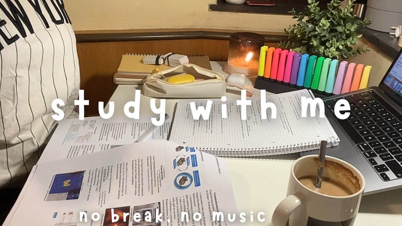 STUDY WITH ME | calm focus session 🌷 2 hours of quiet studying