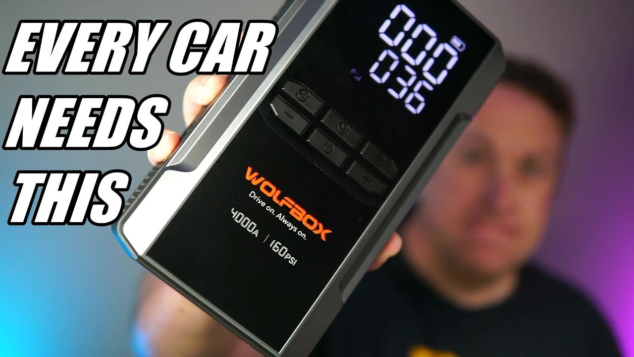 Every car needs this WOLFBOX 4000A Jump Starter with 160PSI built-in tire inflator!