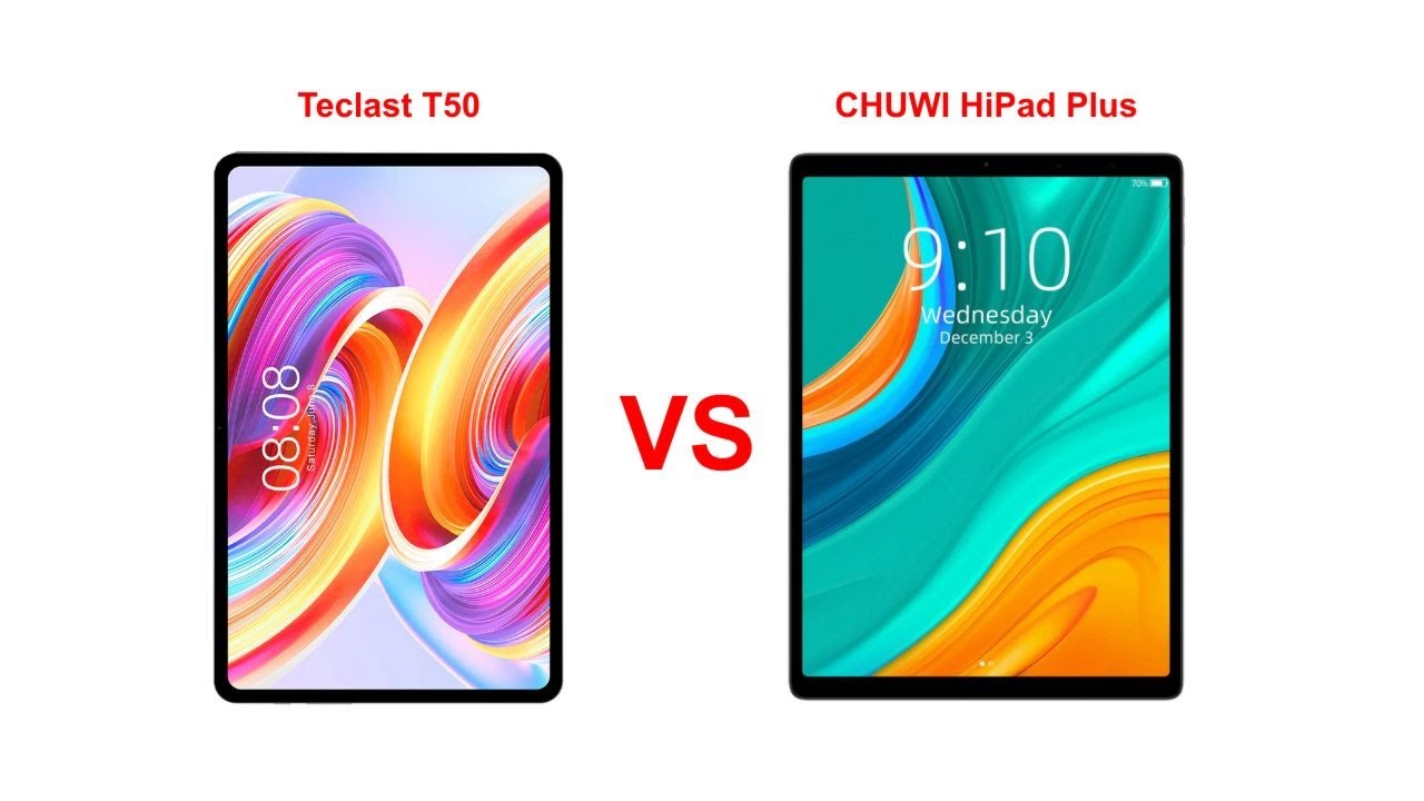 Teclast T50 vs CHUWI HiPad Plus - tablets comparison (links in the description)