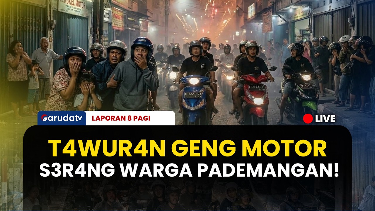 Mencekam! Geng Motor S3r4ng Pemukiman Pademangan Pakai Petasan & Batu, Warga Tangkap 2 Pelaku