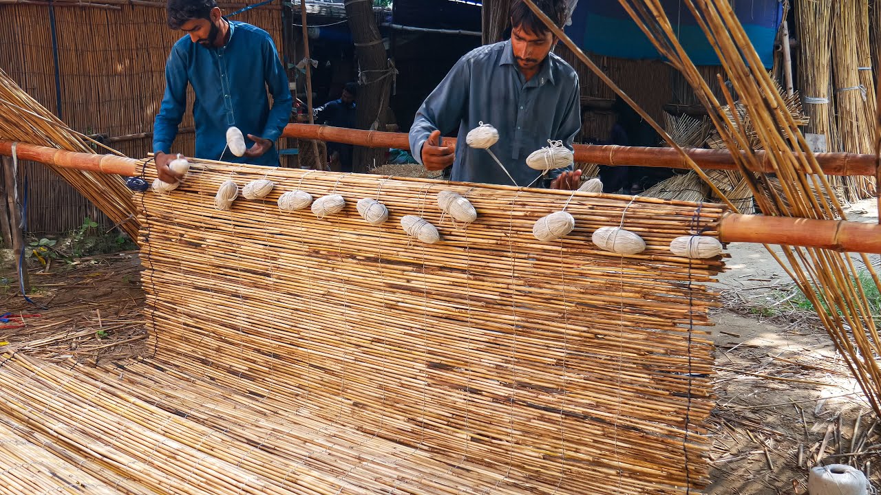 Bamboo Stick Window Blinds Making Process | Talented Guys Introducing Ancient Curtain