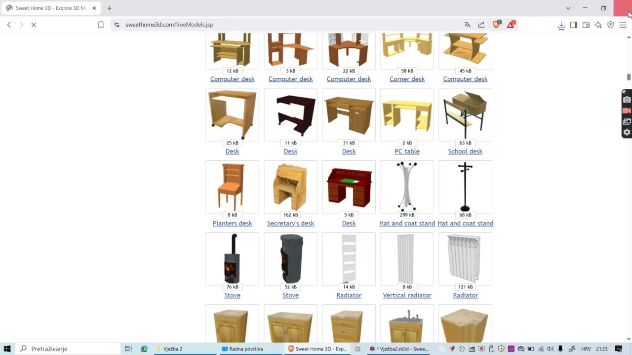 Sweet Home 3D - korištenje modela (namještaja) i generatora modela