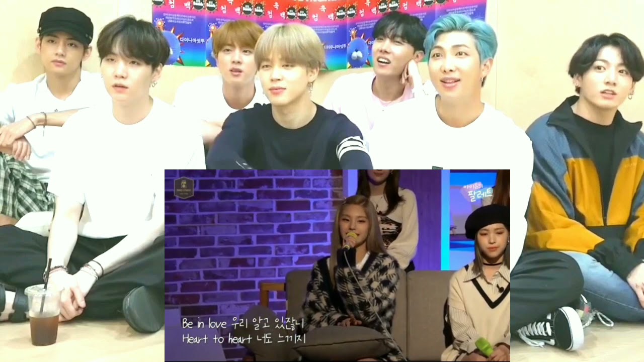 bts reaction to itzy 'bbi bbi' with iu