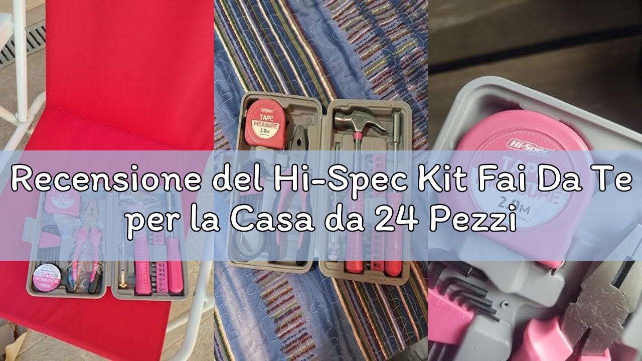 Recensione del Hi-Spec Kit Fai Da Te per la Casa da 24 Pezzi Giallo. Set Mini di Strumenti Base per