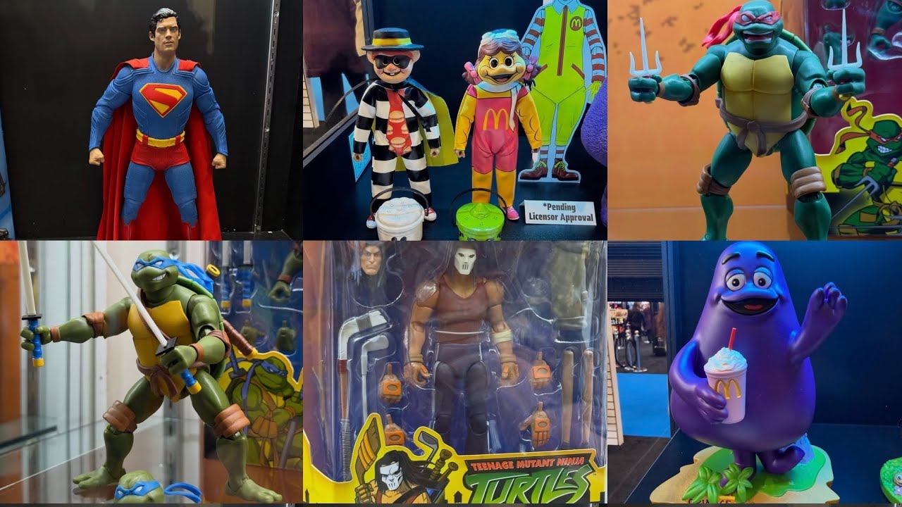New Neca Super 7 TMNT Thundercats, Superman & more action figures on display Toy Fair 