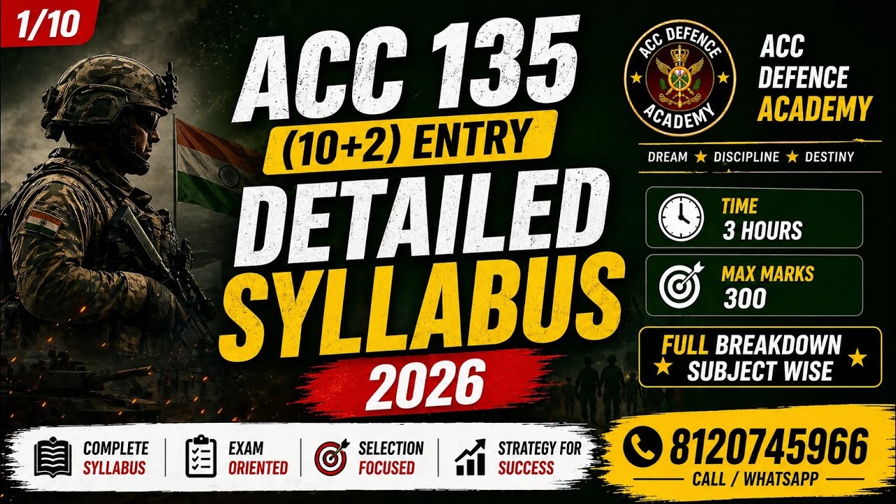 ACC 135 (10+2) Full Syllabus + 2 Month Strategy 🔥 | Aise Kare Taiyari = Selection Pakka 💯