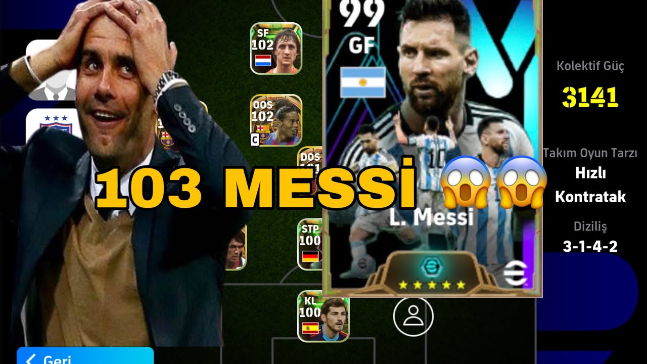 103 MESSİ VE ÖZELLİKLERİ(RAKİPLER MAÇTAN KAÇTI) - eFootball 2024