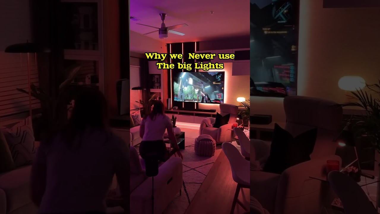 The difference good lighting can make to a room! #lamps #livingroominspo #lighting #cosy #gaming