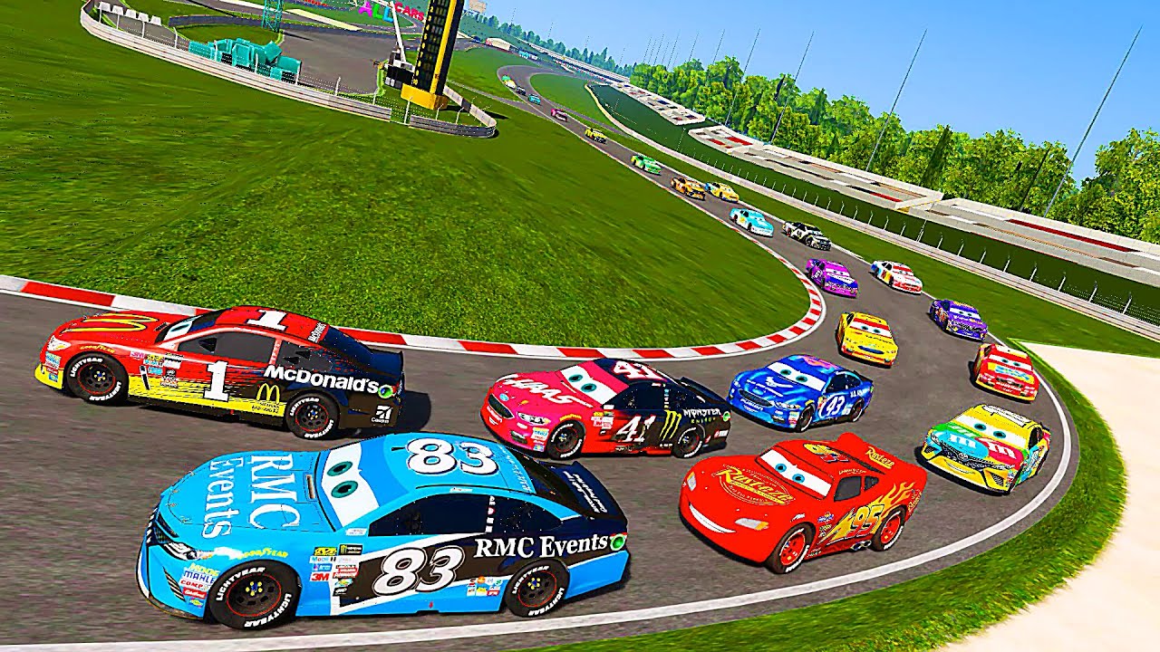 Race All Cars Nurburgring - Lightning McQueen VS Friends Nascar Racing Cars