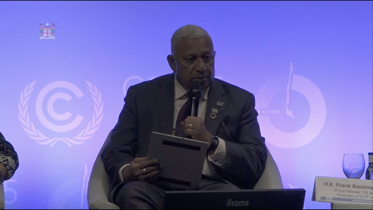Fijian Prime Minister delivers an intervention at the Ministerial Dialogue on Adaptation