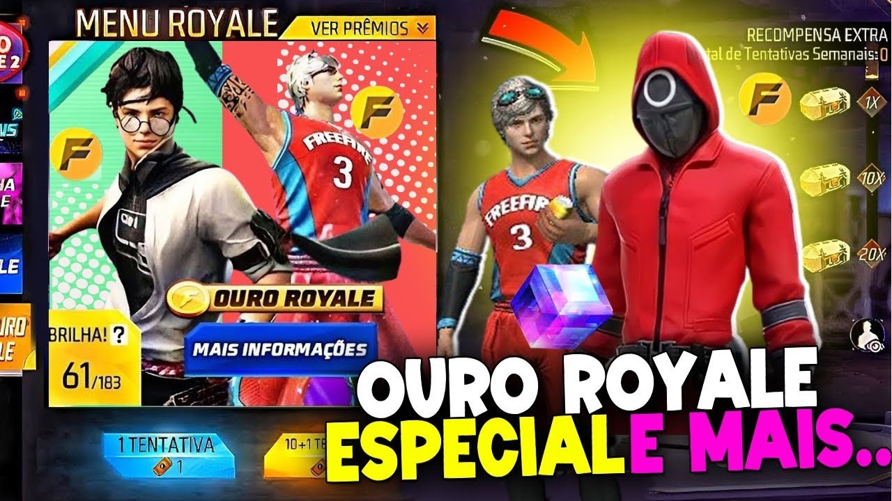 😱 DE VOLTA! DUNK MASTER NO OURO ROYALE, VOLTOU PARCERIA ROUND 6, SKIN GRÁTIS, NOVIDADES FREE FIRE