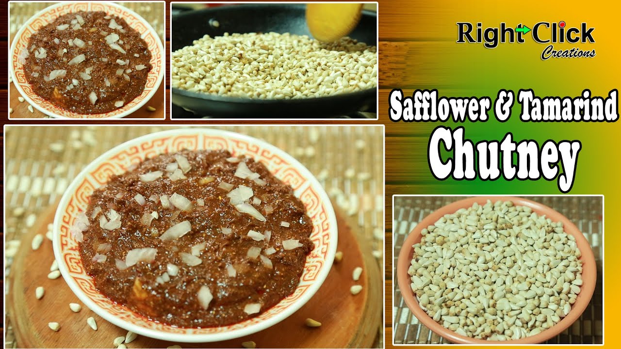 how to make safflower & tamarind chutney | kusum seed chutney recipe | kusubi chutney | seed chutney