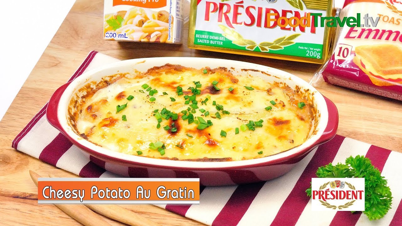 มันฝรั่งอบชีส Cheesy Potato Au Gratin
