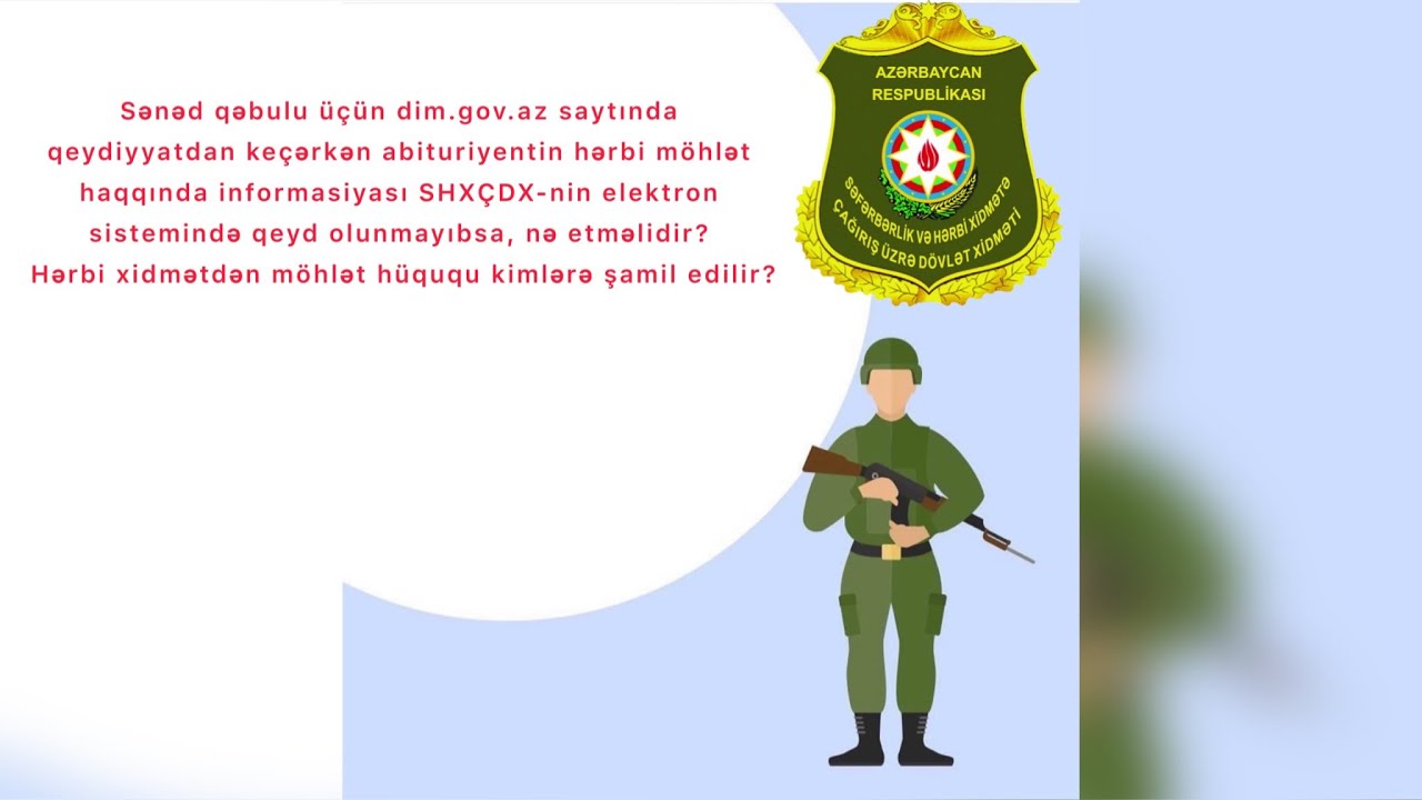 Hərbi möhlət hüququ olmayan abuturiyentlər nə etməlidir?