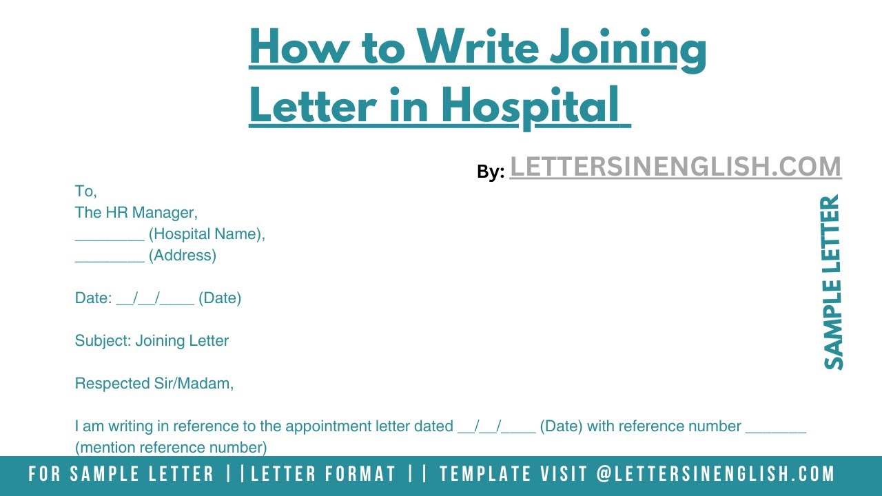 How To Write Joining Letter In Hospital - Application for Joining Letter for Hospital
