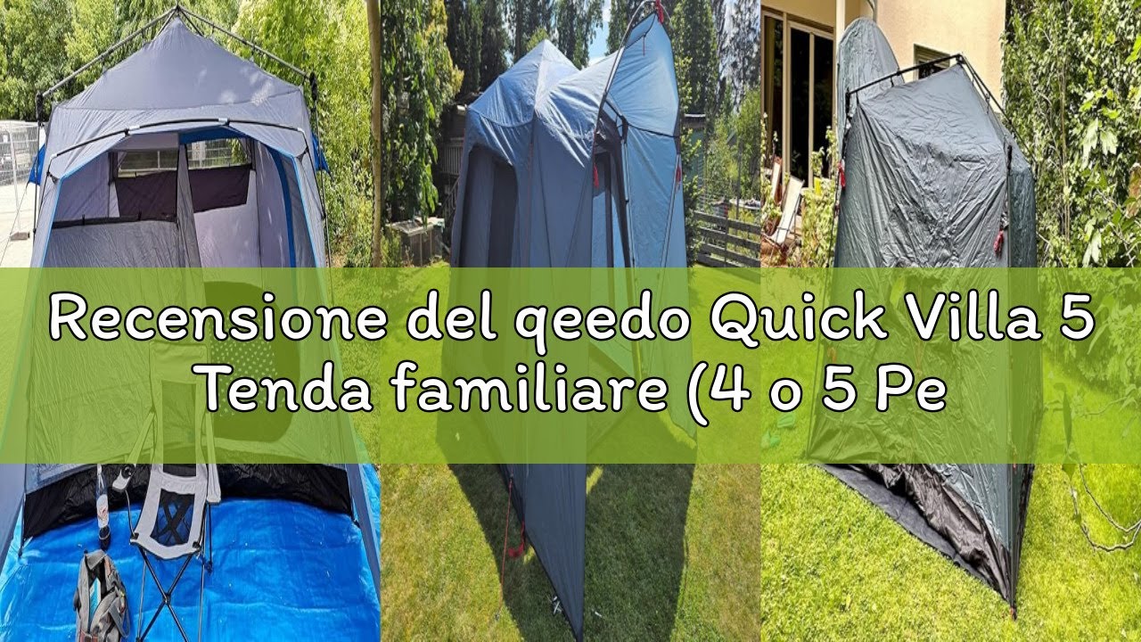 Recensione del qeedo Quick Villa 5 Tenda familiare (4 o 5 Persone) con Quick-Up-System - Grigio
