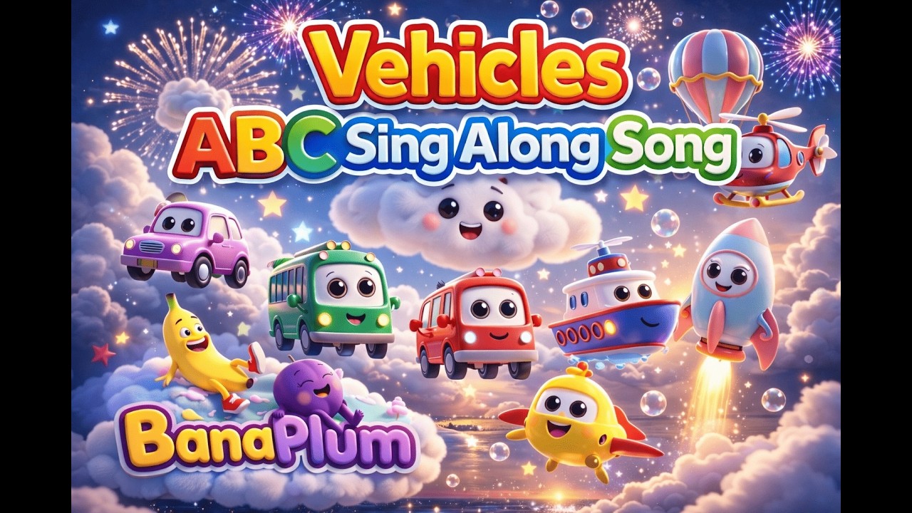 ABC Song with Vehicles | Learn Alphabet A–Z with Cars, Buses & Fire Trucks | Kids Songs