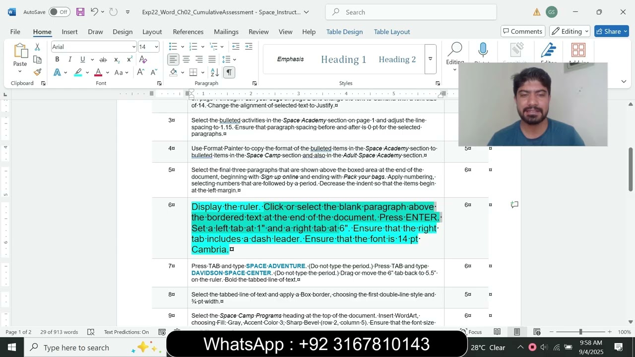 Exp22_Word_Ch02_CumulativeAssessment - Пространство | Word Глава 2 Накопительная оценка Пространс...