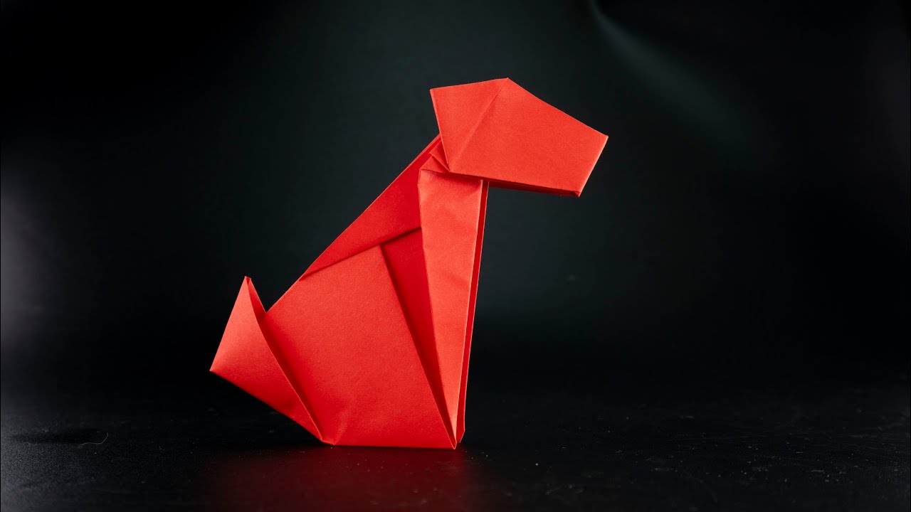 Como fazer um cachorro de papel. Animal de origami