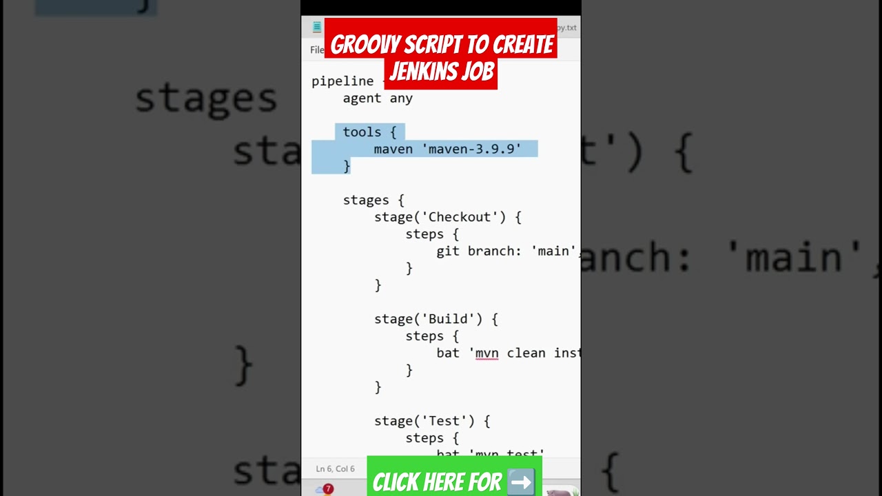 Groovy script to create jenkins pipeline job