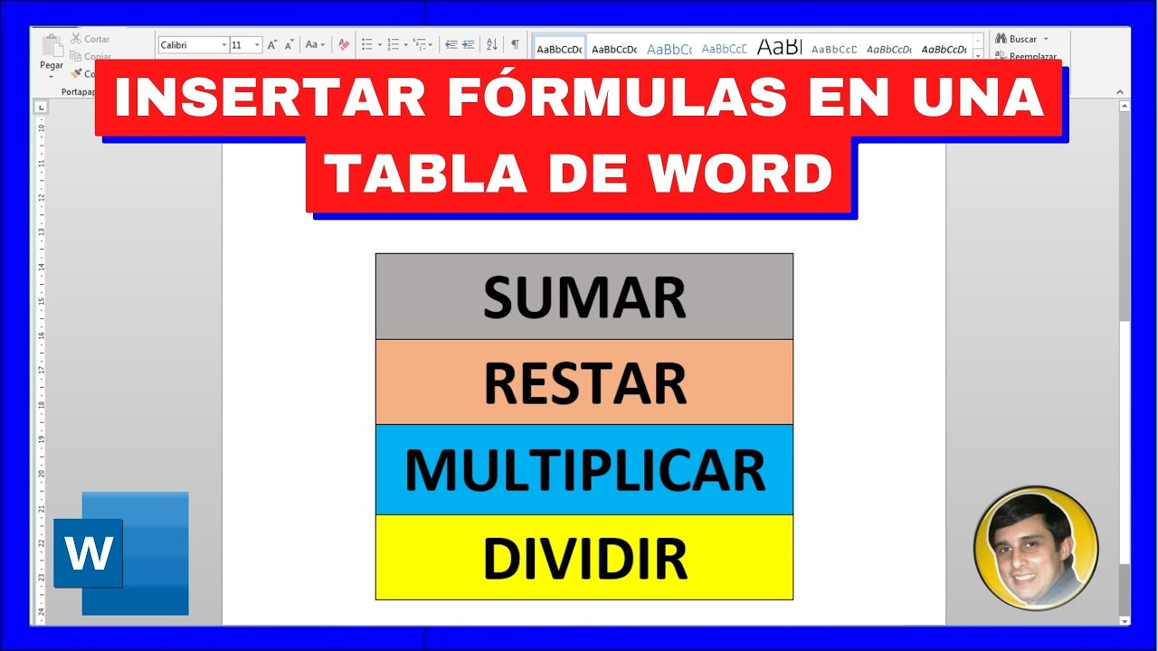 Cómo SUMAR, RESTAR, MULTIPLICAR, DIVIDIR en una TABLA de WORD