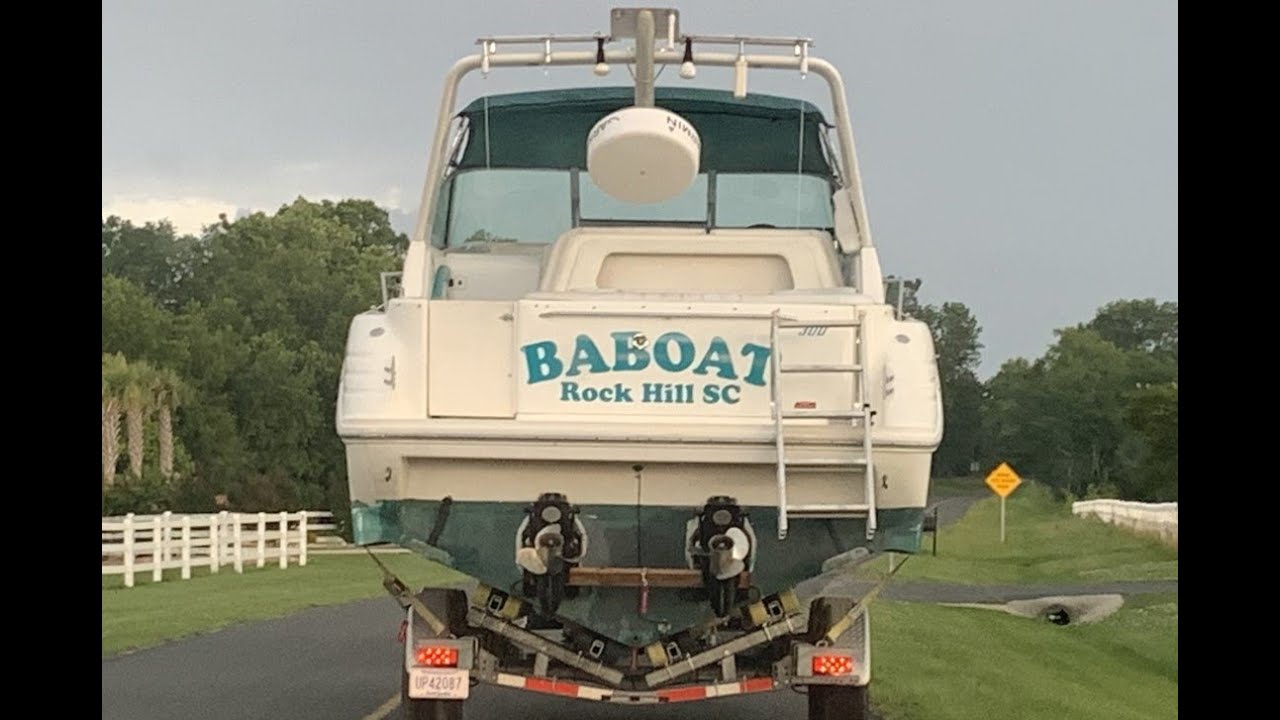 Launching the Big Ass Boat On A Trailer  - 300 Sundancer  Sea Ray v2