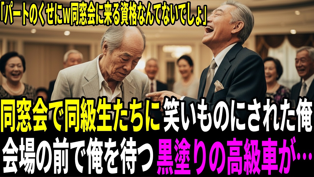 同窓会で笑いものにされた俺 → 会場の前に俺の前に黒塗りの車が止まった結果…