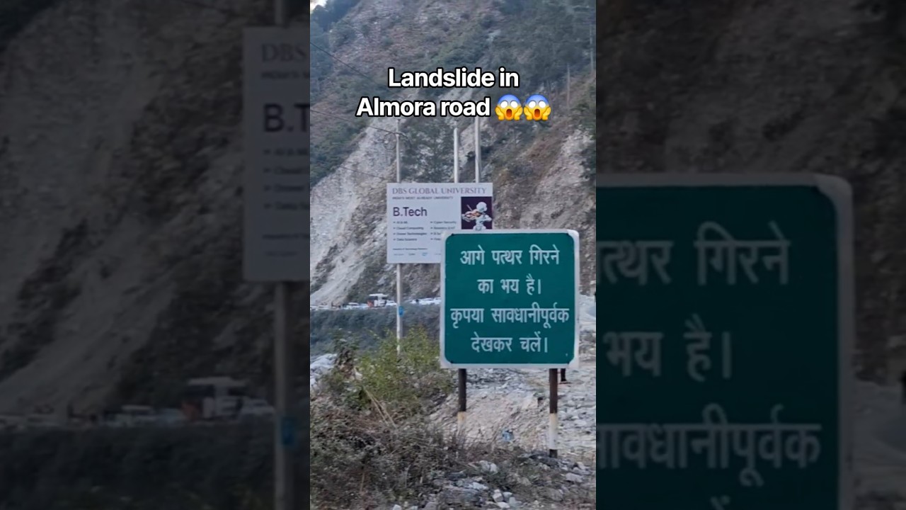 Landslide Almora Road😱 #almora #uttarakhand #landslide #disaster #viral #shortvideo #reels #kumaoni