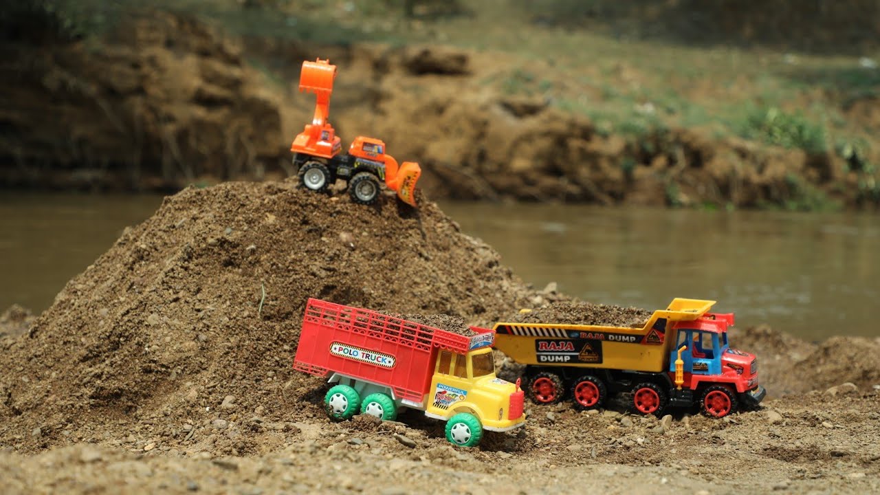 Truck Heavy Loaded River Sand By Jcb 3dx Machine | CS Toy
