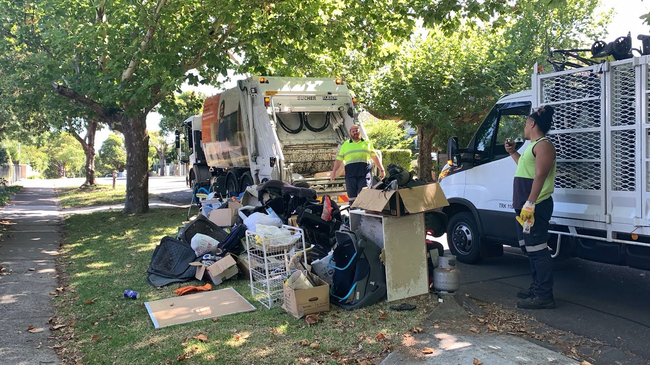 MEGA Hard Rubbish Clean Up Video - Large Rubbish Piles & Loud Crunching