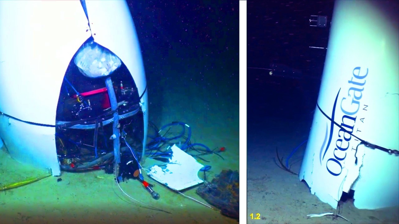 Видео с обломками подводной лодки OceanGate Titan показывает, как она взорвалась