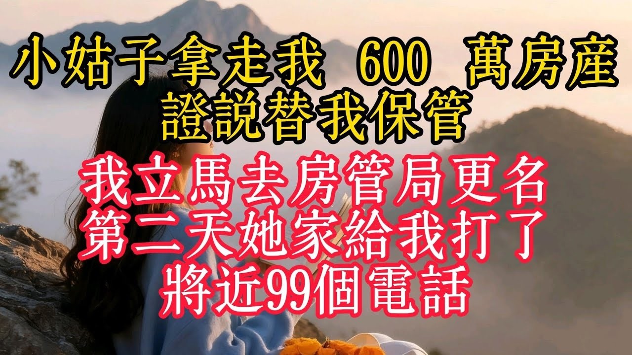 小姑子拿走我 600 萬房產證說替我保管，我立馬去房管局更名，第二天她家給我打了將近99個電話