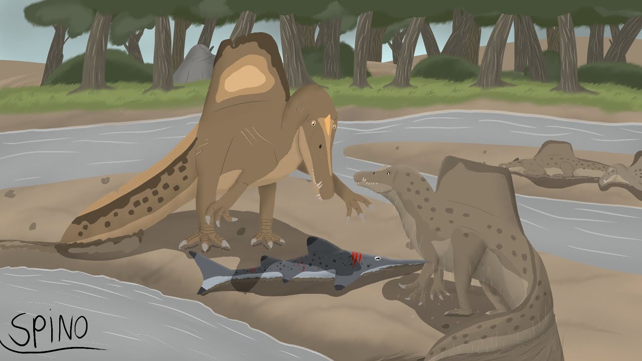 Spinosaurus mating display (Paleo Art Speedpaint)