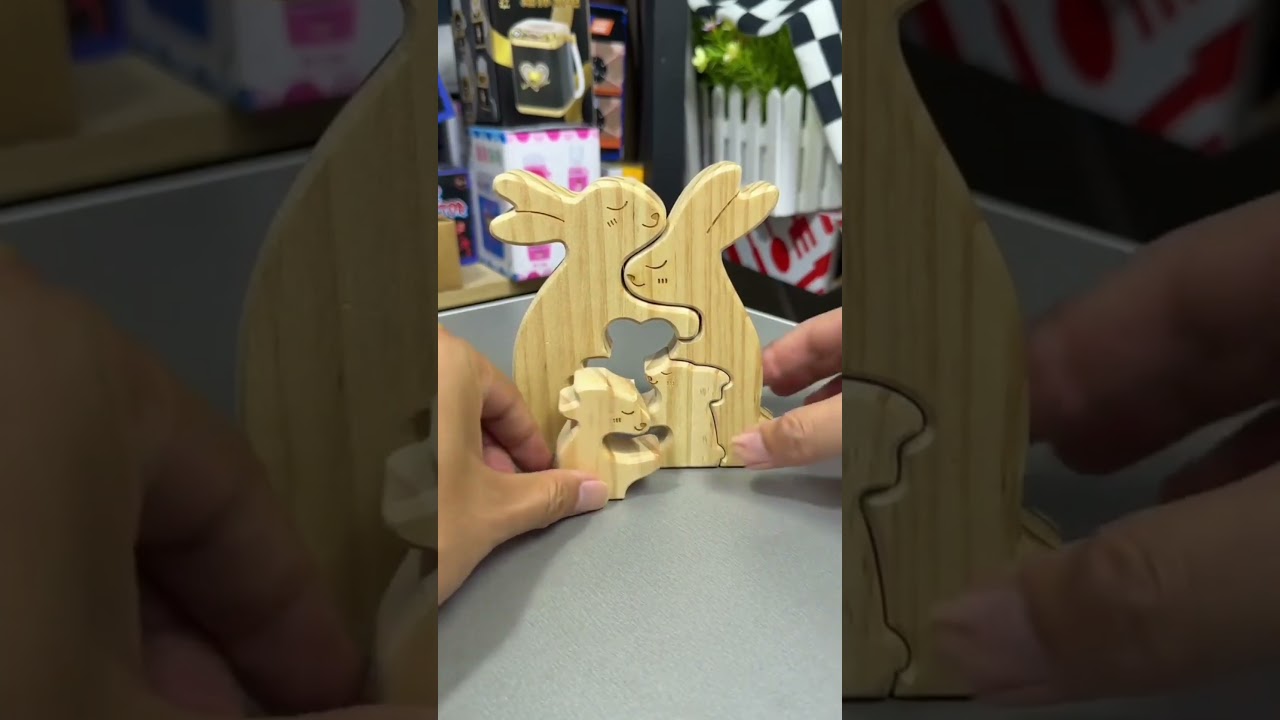 🐰❤️ Adorable Wooden Bunny Heart Puzzle! So Satisfying #shorts