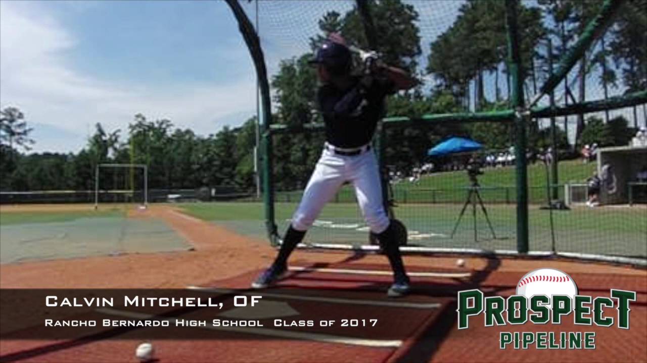 Calvin Mitchell, OF, Rancho Bernardo High School, Swing Mechanics at 200 FPS #TOS16