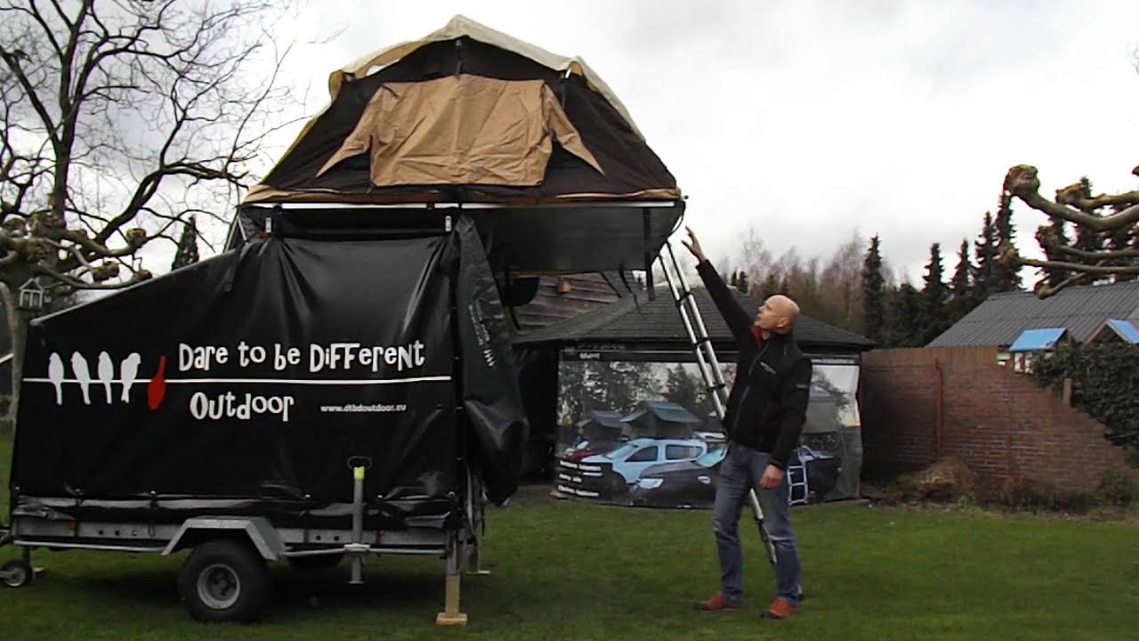 Setting up the 180L Delux Rooftop tent and explained by DTBD