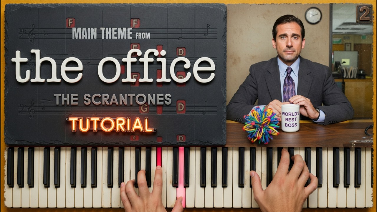 THE OFFICE (US) Theme by The Scrantones | Full Piano Tutorial (Slow, Detailed)