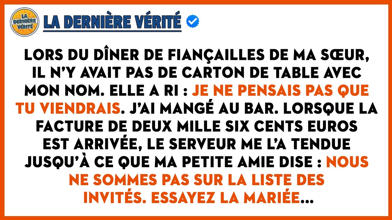 Ma Sœur A Ri : « Je Ne Pensais Pas Que Tu Viendrais », Quand L'addition De 2 600 € Est Arrivée,...