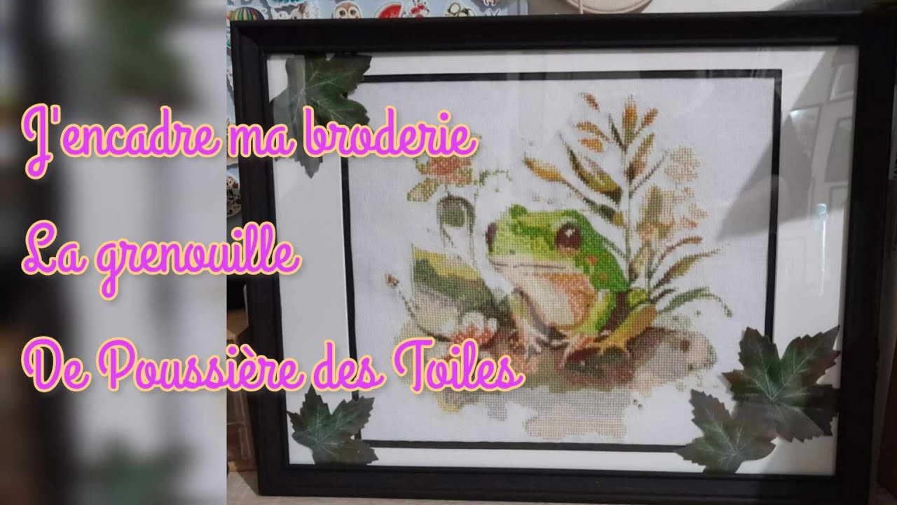 Tuto J'encadre ma broderie La Grenouille de Poussière des Toiles