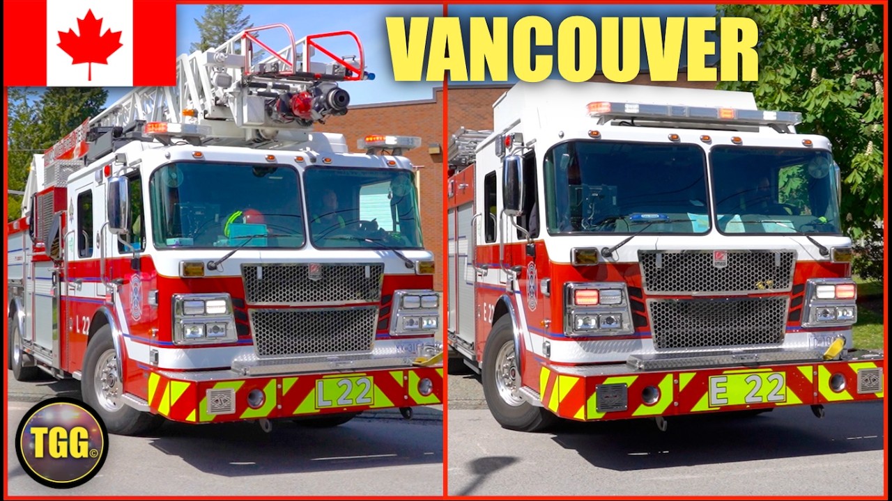 [Vancouver] Fire Engine & Ladder 22 + Ambulances With Lights & Siren!