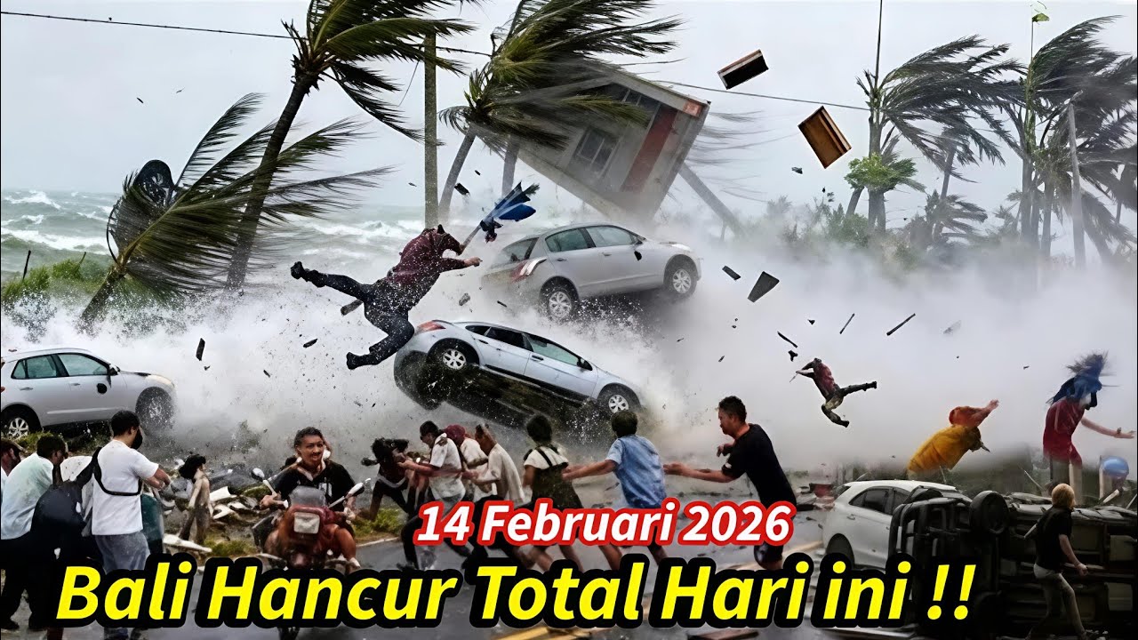 14/02/2026 BALI HANCUR TOTAL || BADAI DAHSYAT 175KM PERJAM DI BALI HARI INI - TORNADO BALI 2026