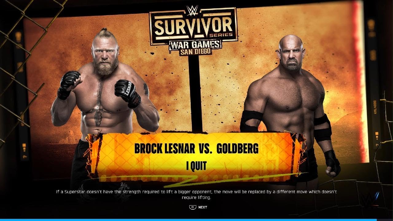 WWE 2K26 Брок Леснар против Голдберга: Матч 