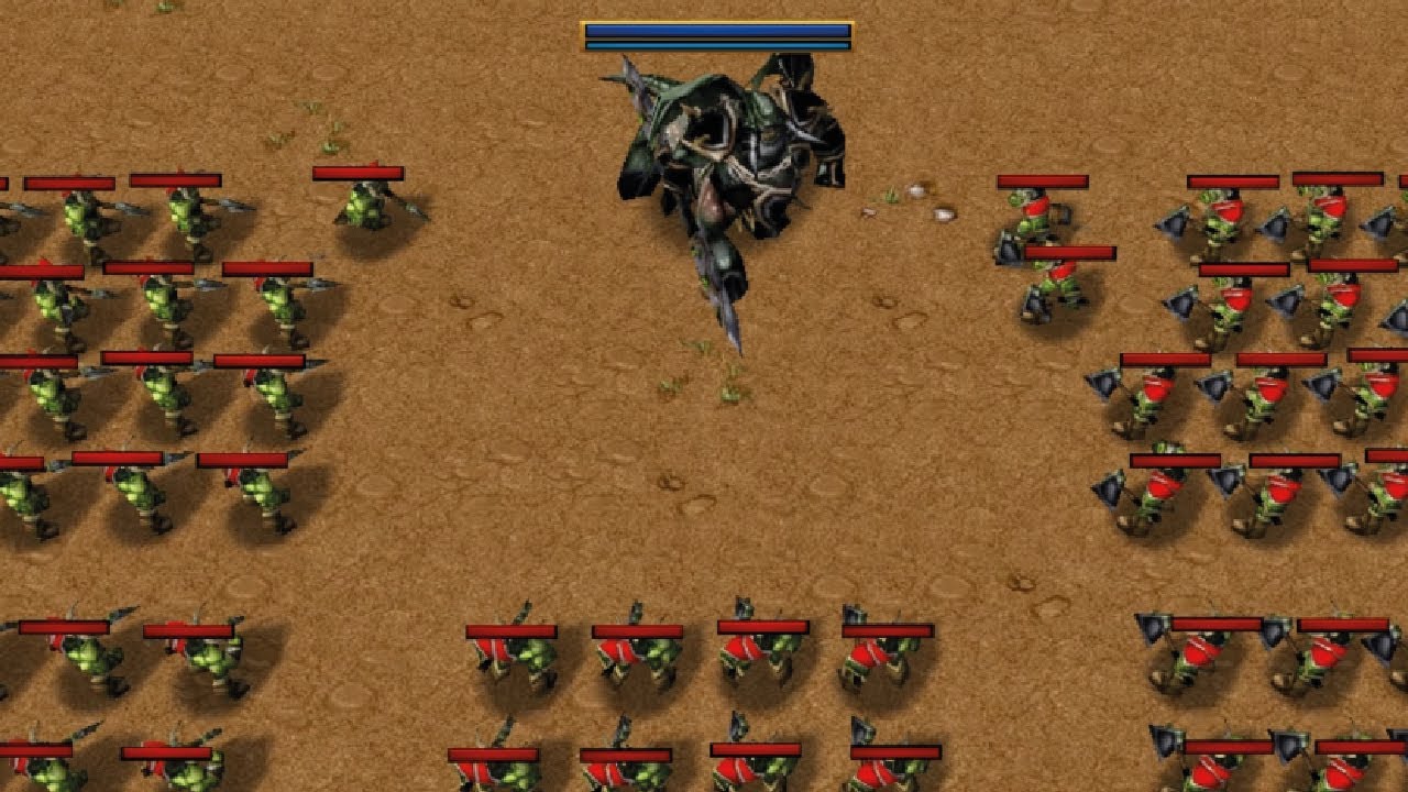 Warcraft 3 Mannoroth vs grunts