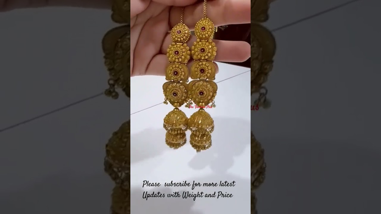 22k gold jhumka with Ear-Cuff||Ear-Chain design