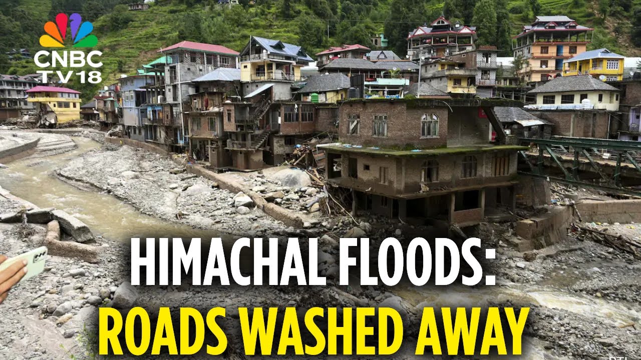 Himachal Flood Fury: Manali's Four Lane Road Washed Away | Heavy Rains In Kullu Manali