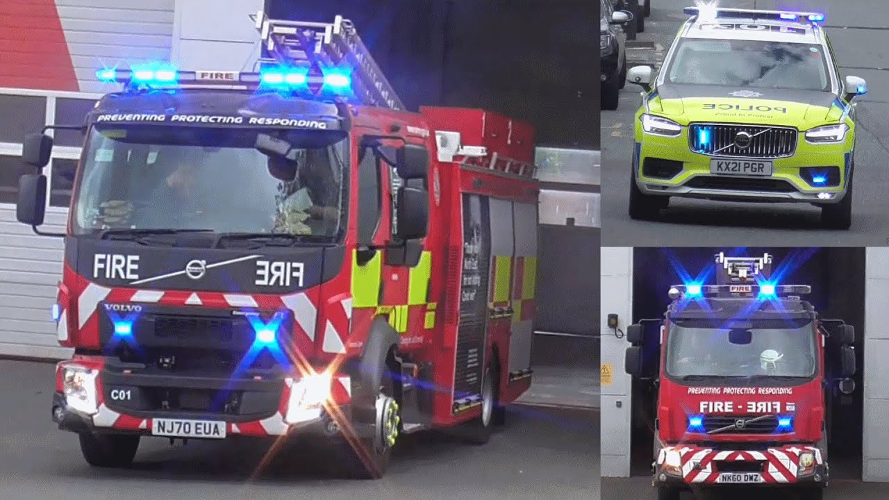 **TWO TONES** Fire Engine Blocked By Idiotic Driver! + ARV and Ambulance Responding.