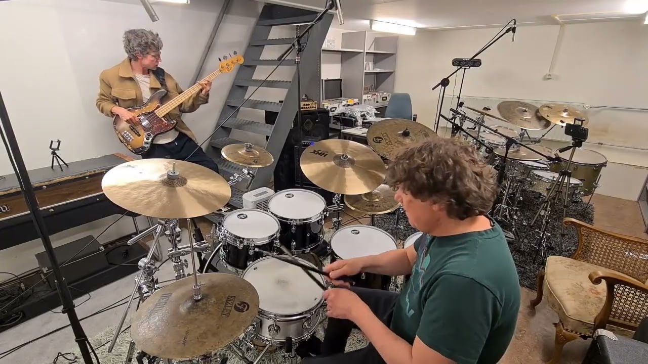 Drums & Bass Live - 'free funk' session - improvised various funky (fusion) grooves