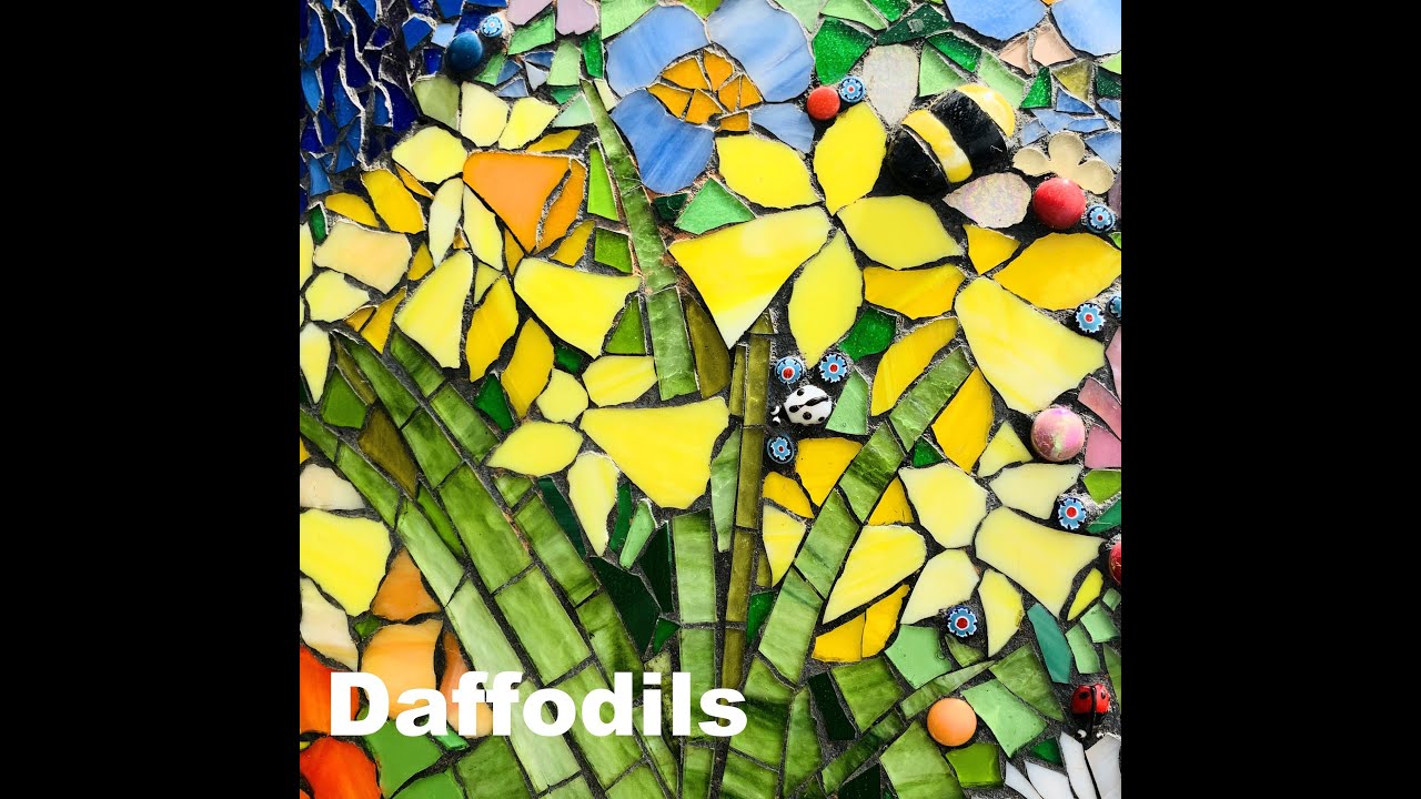 No 3 of 19. How to cut simple Daffodils for a stained glass garden mosaic.