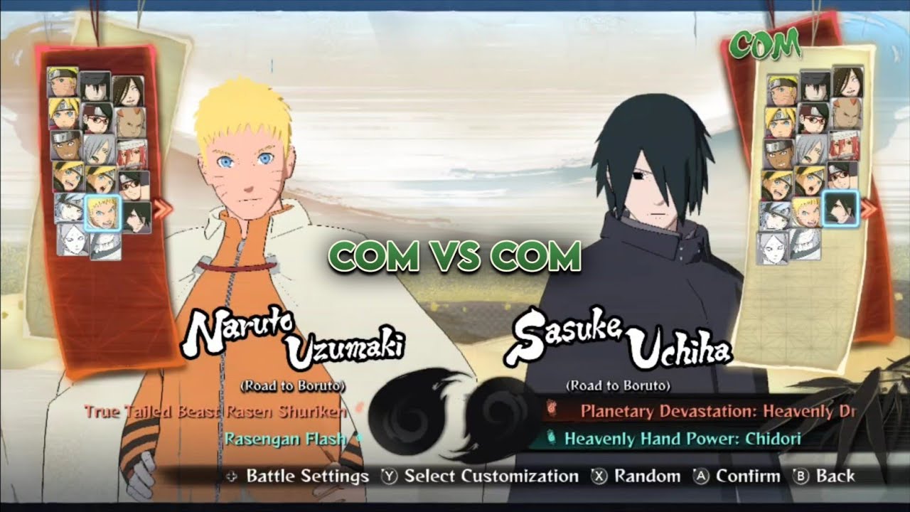 COM vs COM Naruto (RTB) vs Sasuke (RTB) - Naruto Shippuden Ultimate Ninja Storm 4