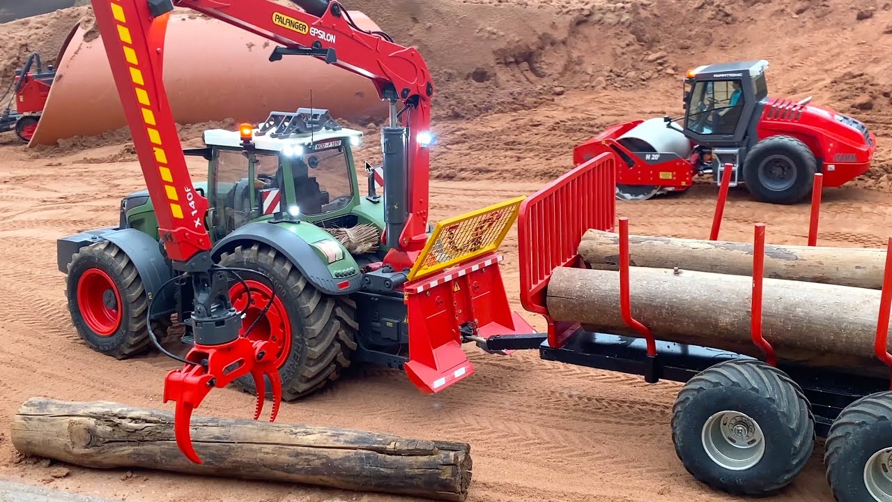COOL RC TRUCK TRANSPORT with RC EXCAVATOR in 4K